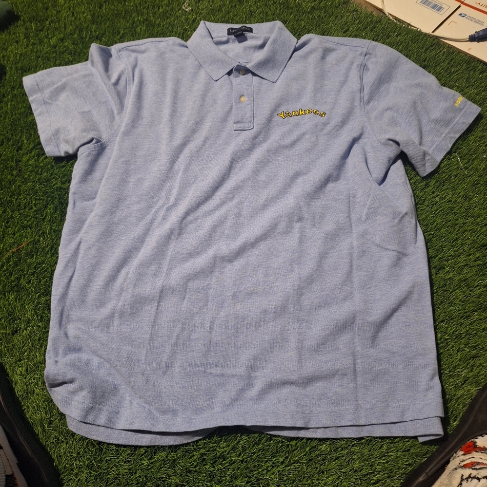 Lands End New York Yankees Embroided Polo Shirt Size XL